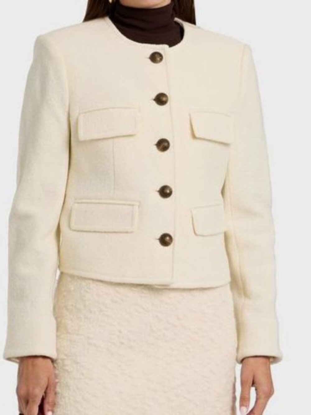 Veronica Beard Women's Ivory Leslie Jacket Size 16